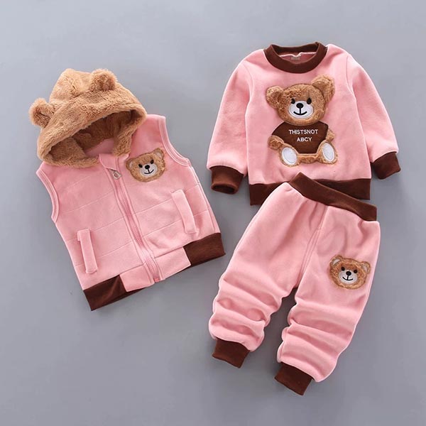 Three-Piece Baby and Toddler Set with Bear Motif – BearHugs