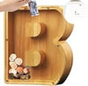 TreasureNest Coin Bank | Personalized wooden savings box in A-Z letter designs