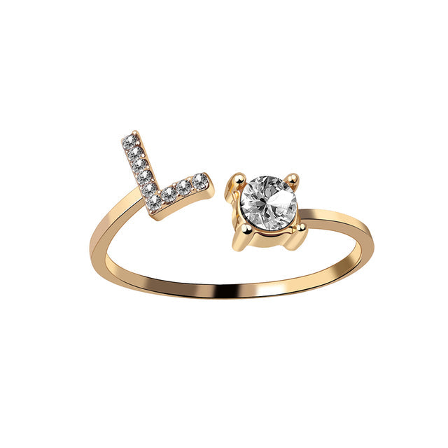 RegaliaEngrave Signature Ring | Elegant gold-plated adjustable memory jewelry