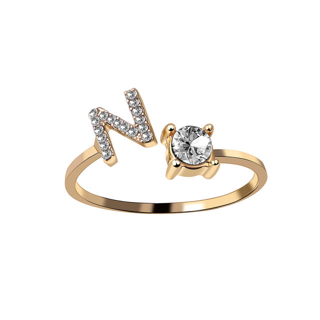 RegaliaEngrave Signature Ring | Elegant gold-plated adjustable memory jewelry