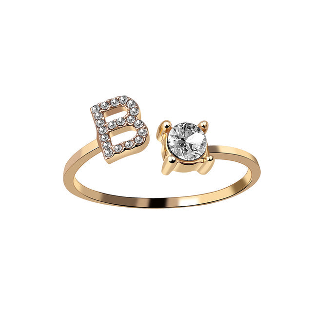 RegaliaEngrave Signature Ring | Elegant gold-plated adjustable memory jewelry