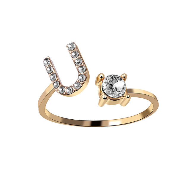 RegaliaEngrave Signature Ring | Elegant gold-plated adjustable memory jewelry