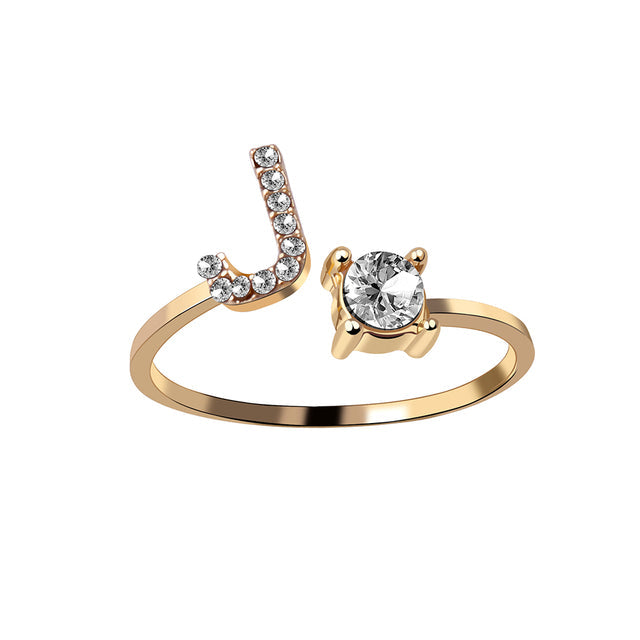 RegaliaEngrave Signature Ring | Elegant gold-plated adjustable memory jewelry