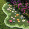 GardenGlow Bloemen Vloerkussen | Zachte vloermat met bloemenpatroon voor woonkamer, slaapkamer en ha
