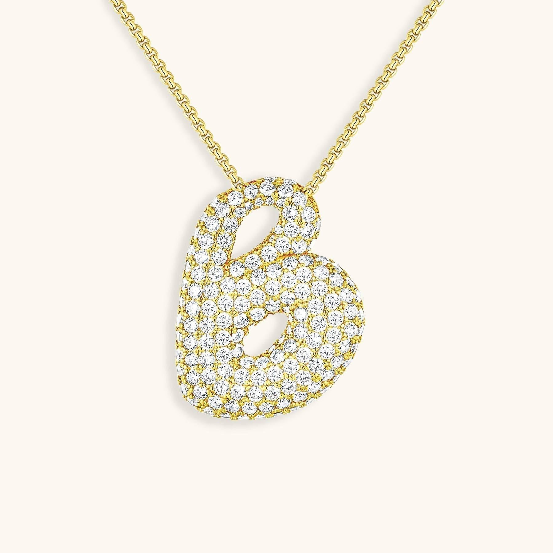 Bubble Initial-Diamond Necklace
