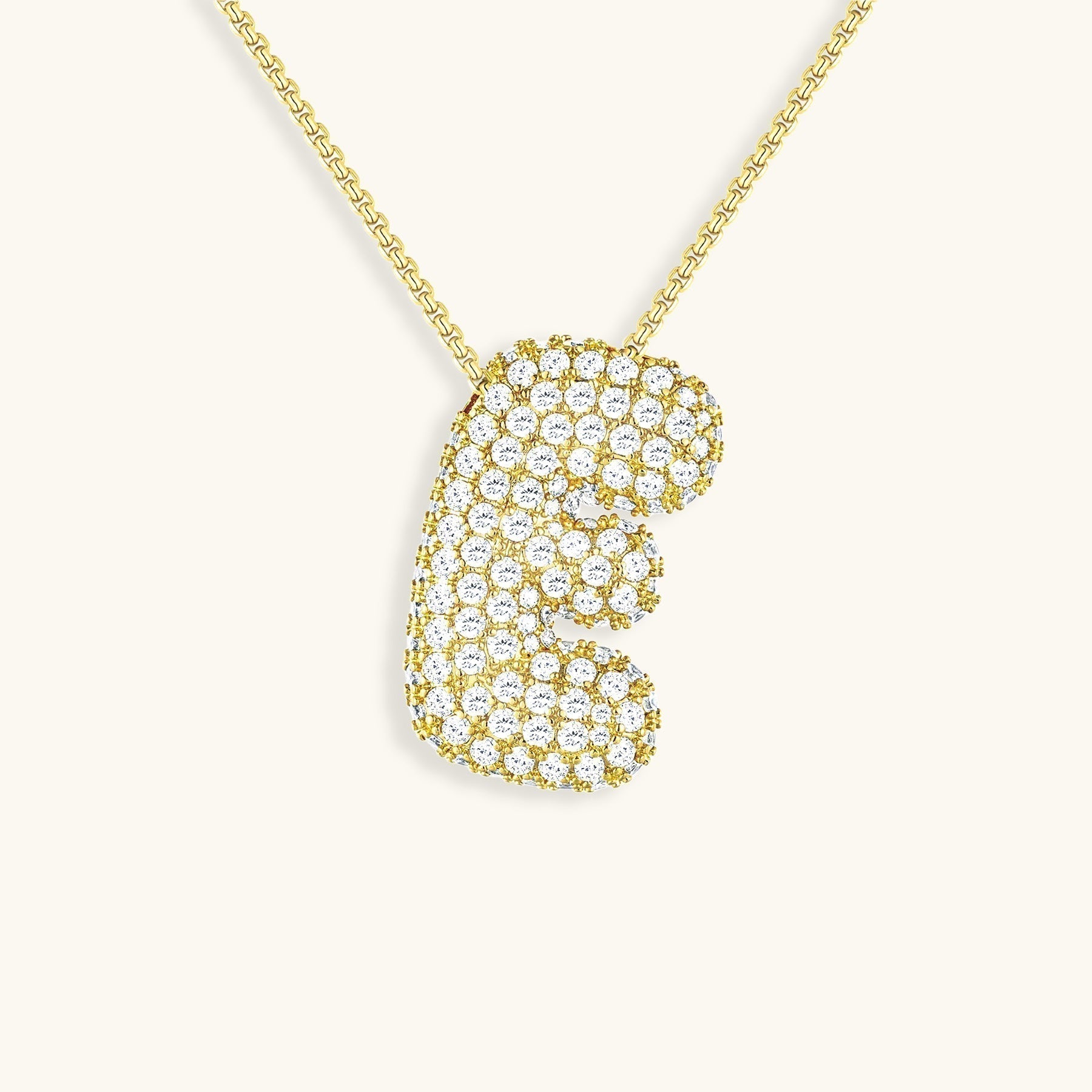 Bubble Initial-Diamond Necklace