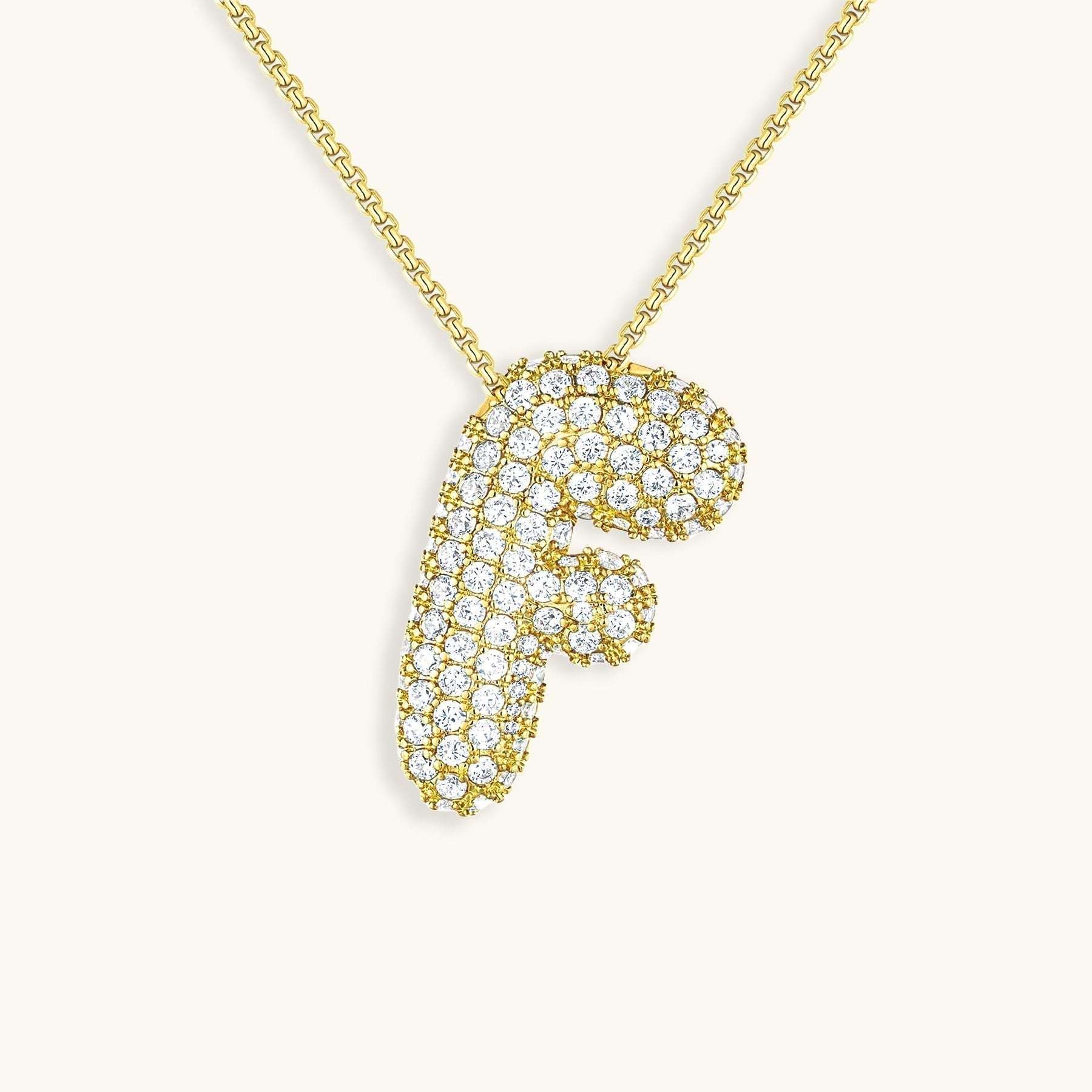 Bubble Initial-Diamond Necklace