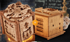 Interactive Wooden Escape Puzzle Box – MindVault
