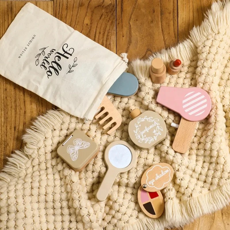 Hair and Makeup Play Set Made of Wood for Children – Beauty Spa