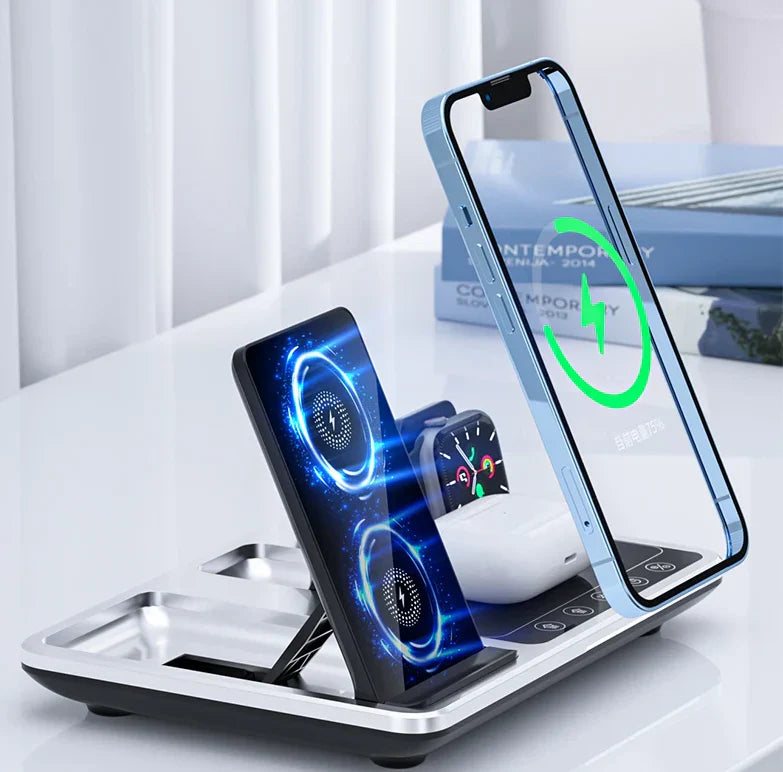 EasyCharge - 4-in-1 Wireless Charging Station for iPhone, Apple Watch and AirPods - Fast and Efficient Charger