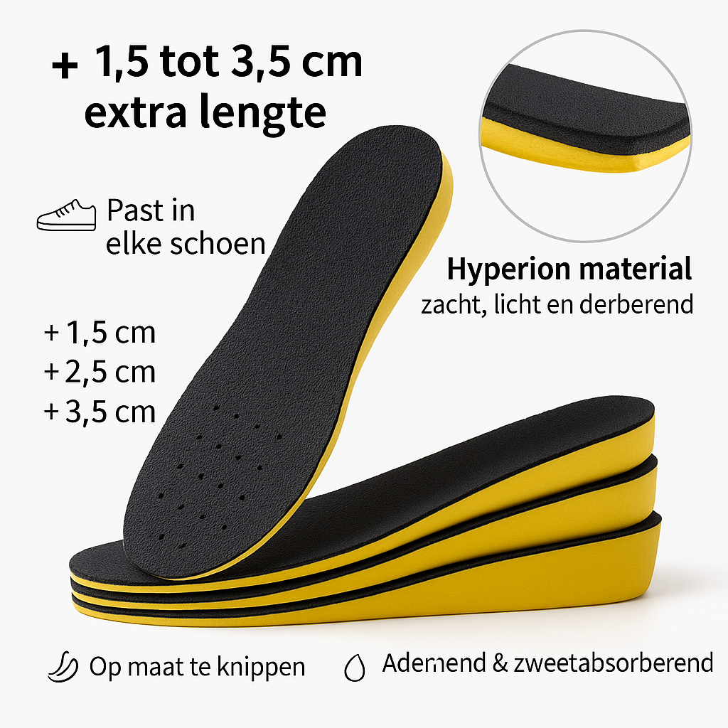 Invisible Height Increasing Insoles – Comfortable and Confident – Adjustable