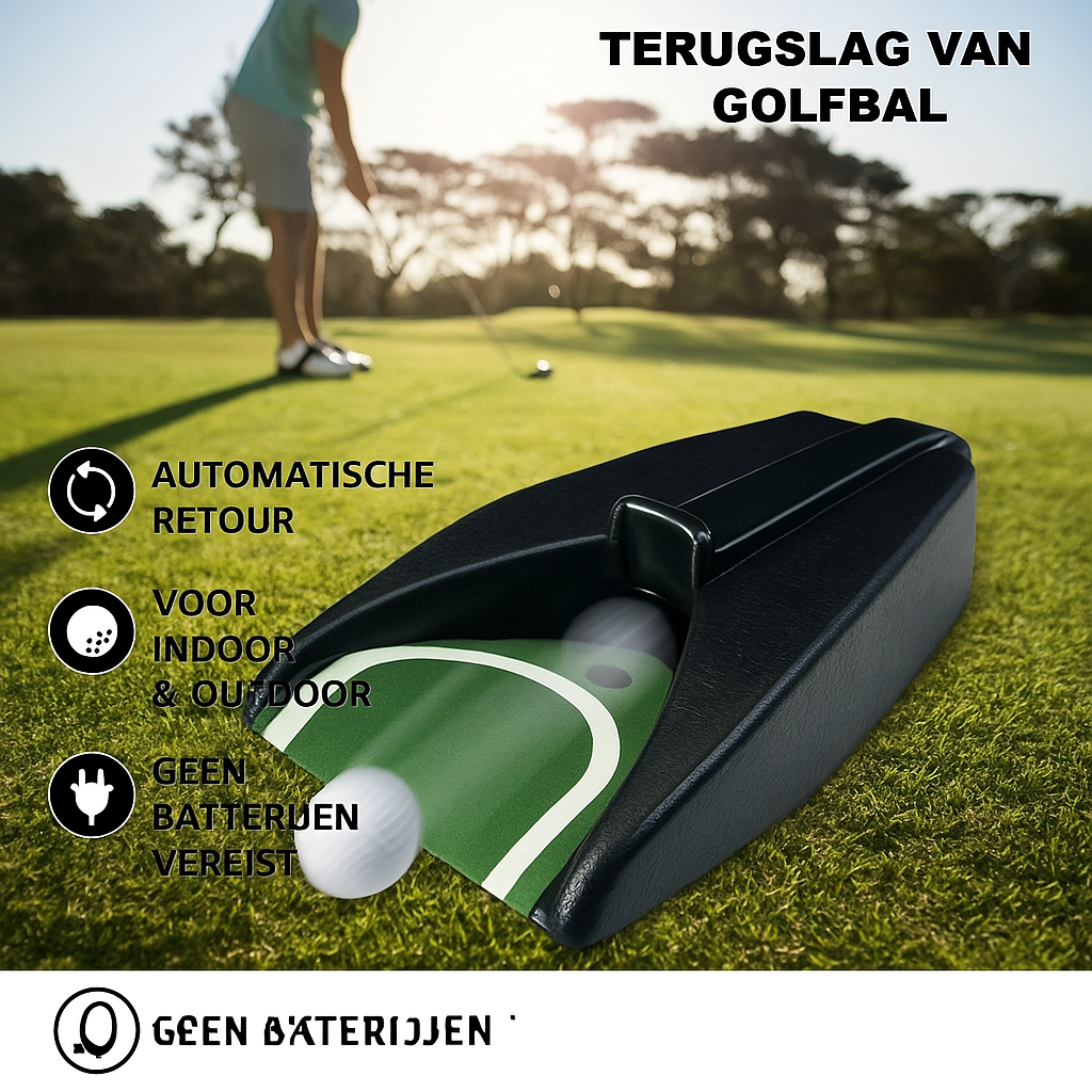 Putting Practice Mat with Automatic Return | Golf Putting Mat | Durable ABS, Improve Your Putt Skills