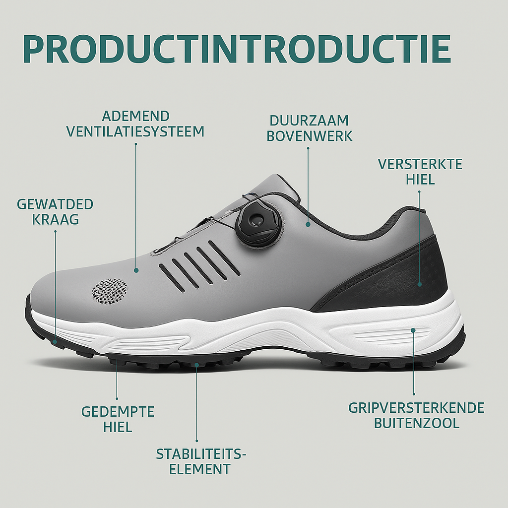 Golfeasy | Men's Golf Shoes with Grip & Dial Closure Mechanism | Rotatable Lacing System | Twist Closure | Lightweight & Breathable Design