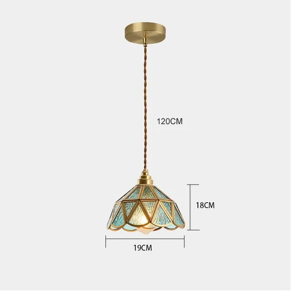 Classic Stained Glass Pendant Lamp | Vintage Stained Glass Pendant Lamp Brass Metal LED E27 110-240V Vibrant Colour Accents Timeless Vintage Style Elegant Finish Lighting 5-10m²