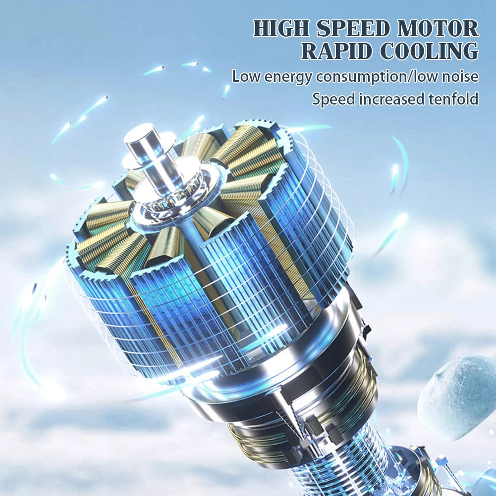 HandyFan Pro - Portable Folding Fan with Digital Display and 4000mAh Battery