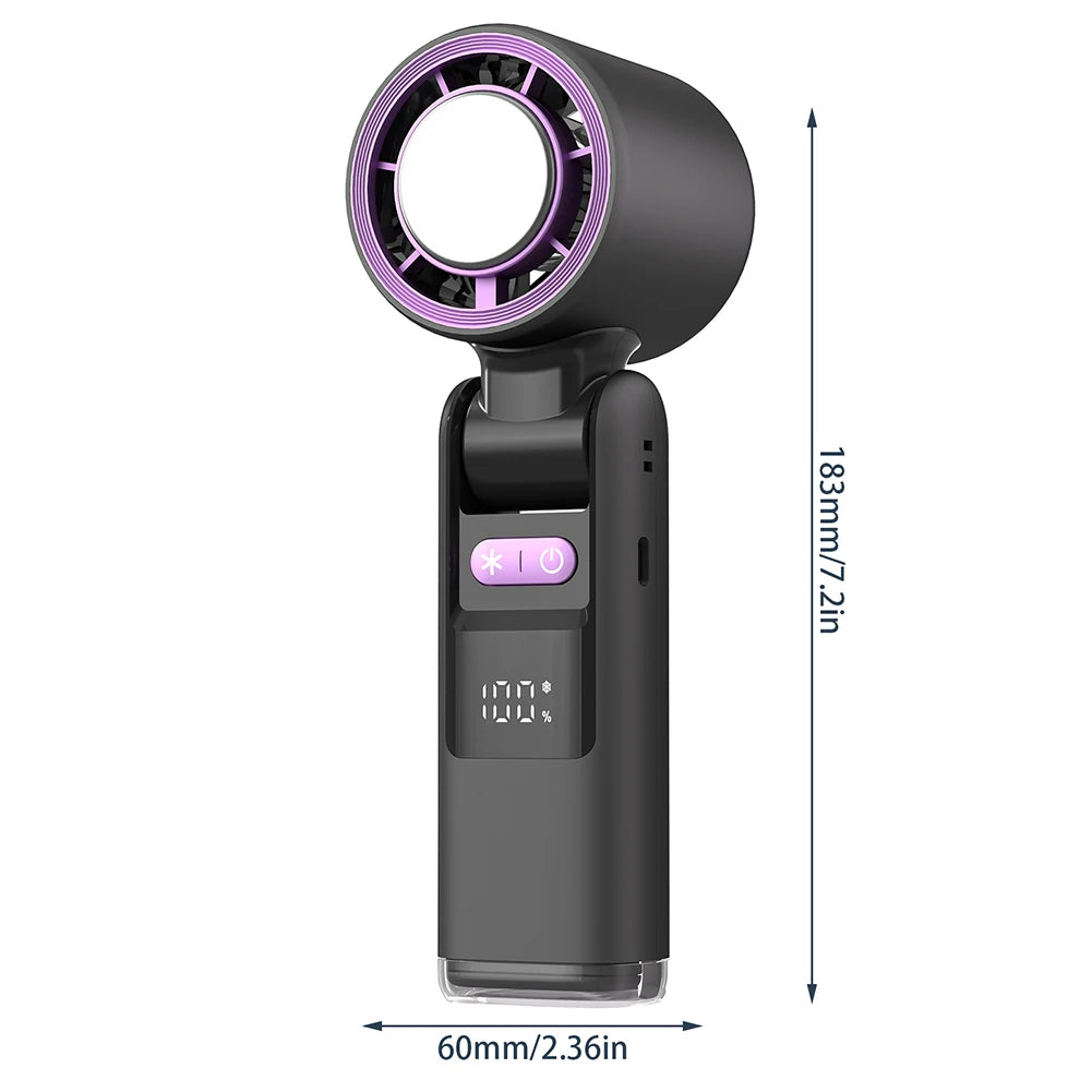 HandyFan Pro - Portable Folding Fan with Digital Display and 4000mAh Battery