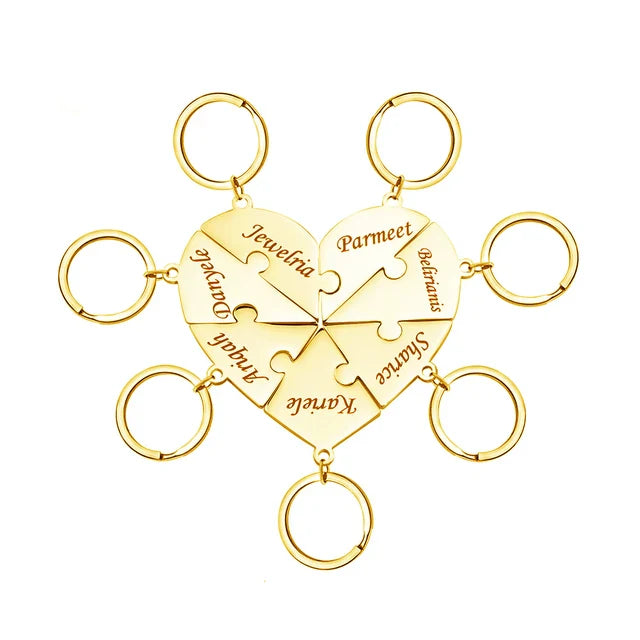 AuraHeart HeartLink | Premium Heart Keychain with Personal Engraving Option