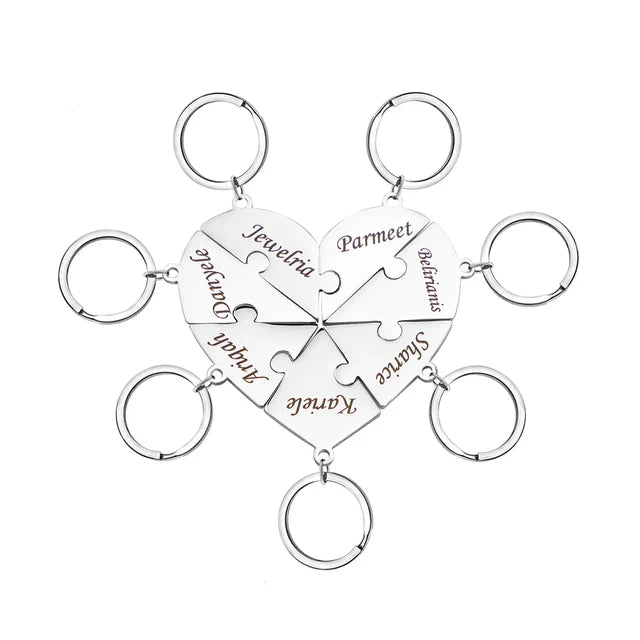AuraHeart HeartLink | Premium Heart Keychain with Personal Engraving Option