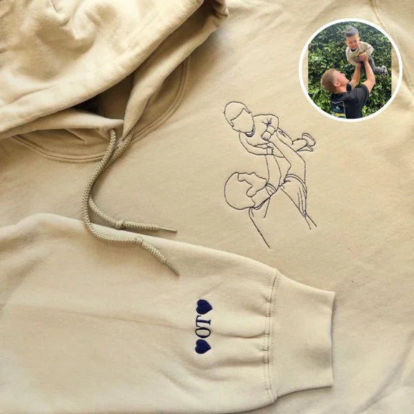 ThreadElegance Custom Embroidered Sweatshirt | Stylish Hoodie with Photo Memory Stitching