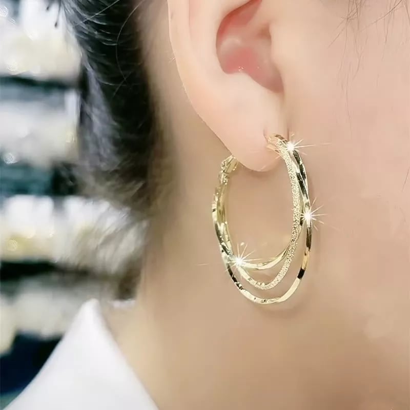 Multi-layered Round Earrings