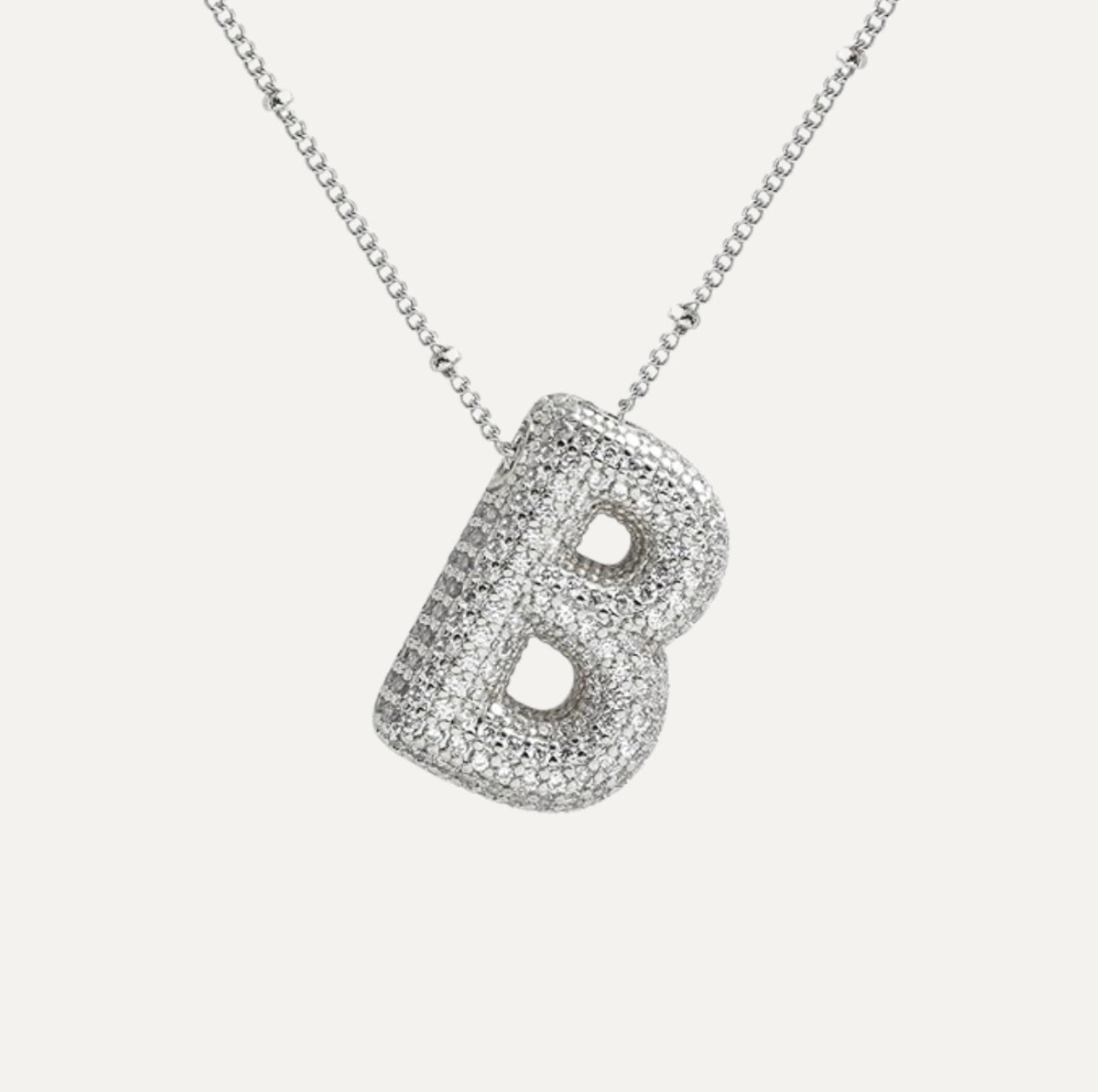 Ladies' Necklace – Initial Pendant – Sparkling Stones – Refined Chain Necklace – Statement Jewellery