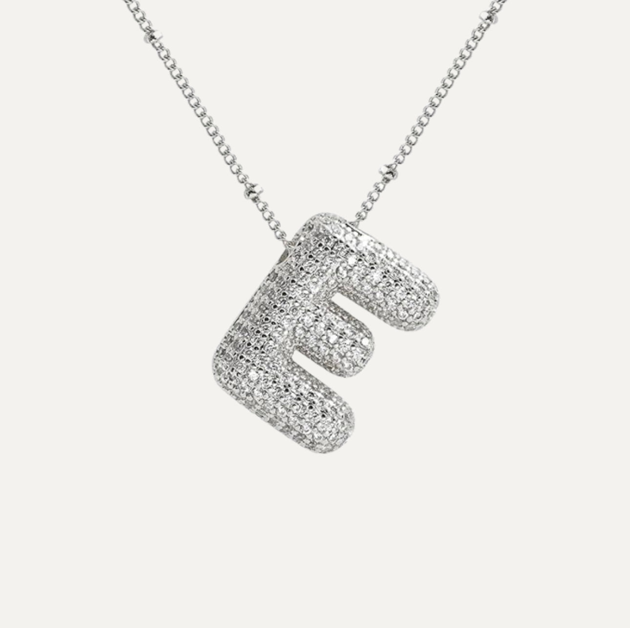 Ladies' Necklace – Initial Pendant – Sparkling Stones – Refined Chain Necklace – Statement Jewellery