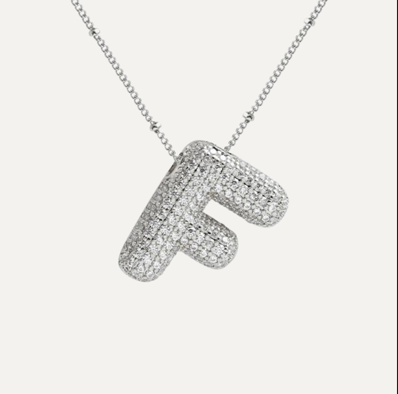 Ladies' Necklace – Initial Pendant – Sparkling Stones – Refined Chain Necklace – Statement Jewellery