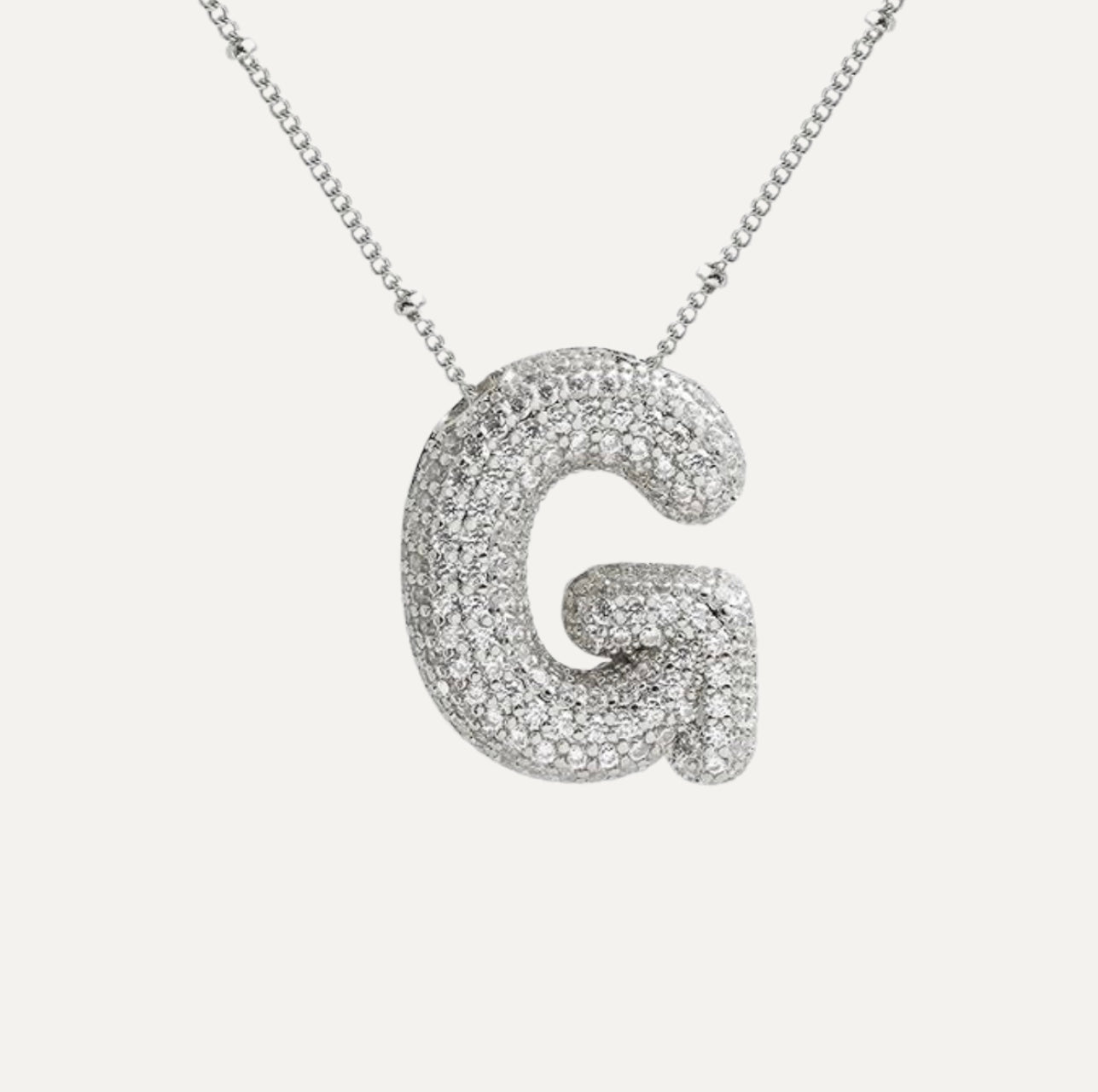 Ladies' Necklace – Initial Pendant – Sparkling Stones – Refined Chain Necklace – Statement Jewellery