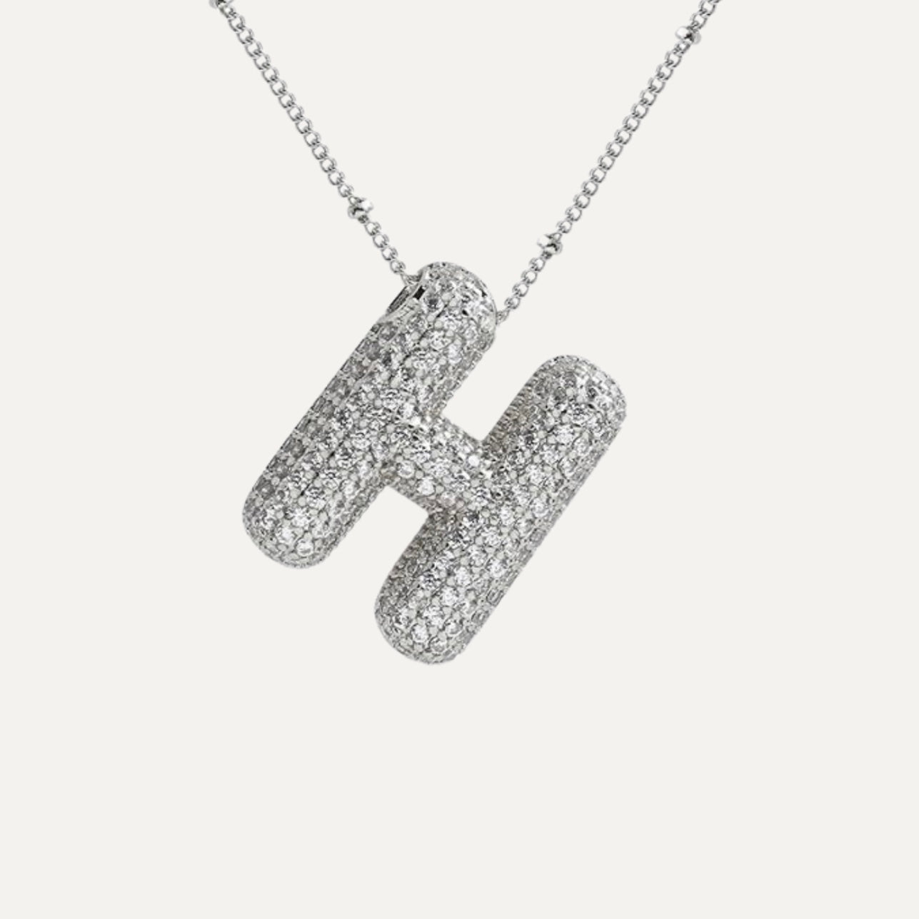 Ladies' Necklace – Initial Pendant – Sparkling Stones – Refined Chain Necklace – Statement Jewellery