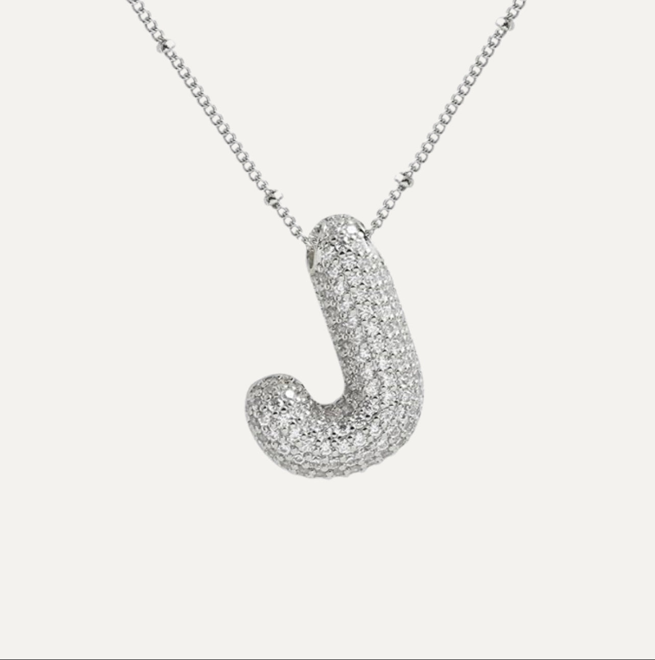 Ladies' Necklace – Initial Pendant – Sparkling Stones – Refined Chain Necklace – Statement Jewellery