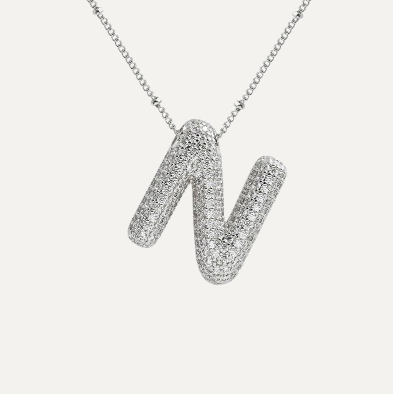 Ladies' Necklace – Initial Pendant – Sparkling Stones – Refined Chain Necklace – Statement Jewellery