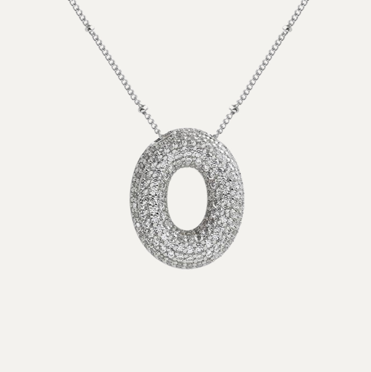 Ladies' Necklace – Initial Pendant – Sparkling Stones – Refined Chain Necklace – Statement Jewellery