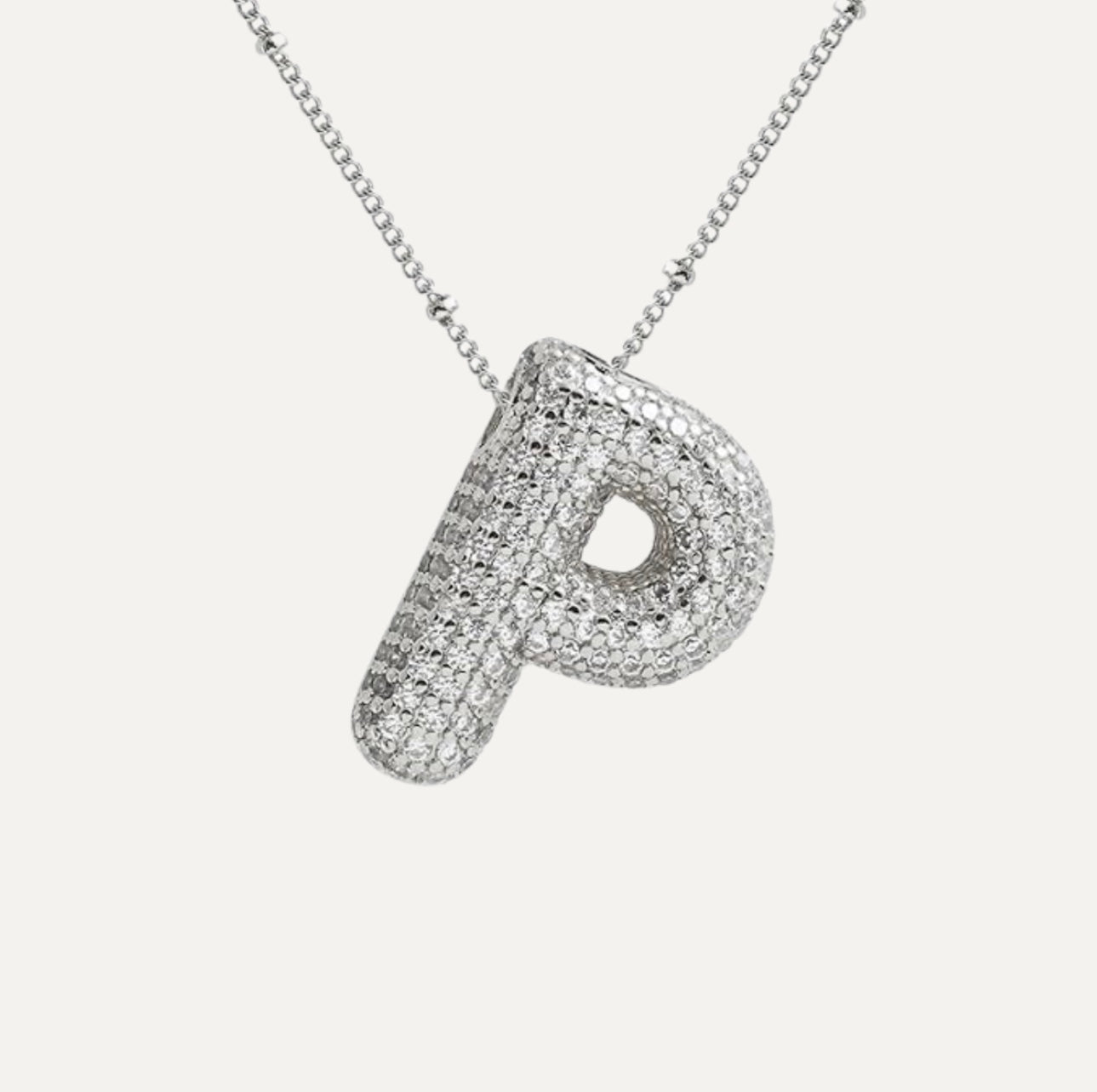 Ladies' Necklace – Initial Pendant – Sparkling Stones – Refined Chain Necklace – Statement Jewellery