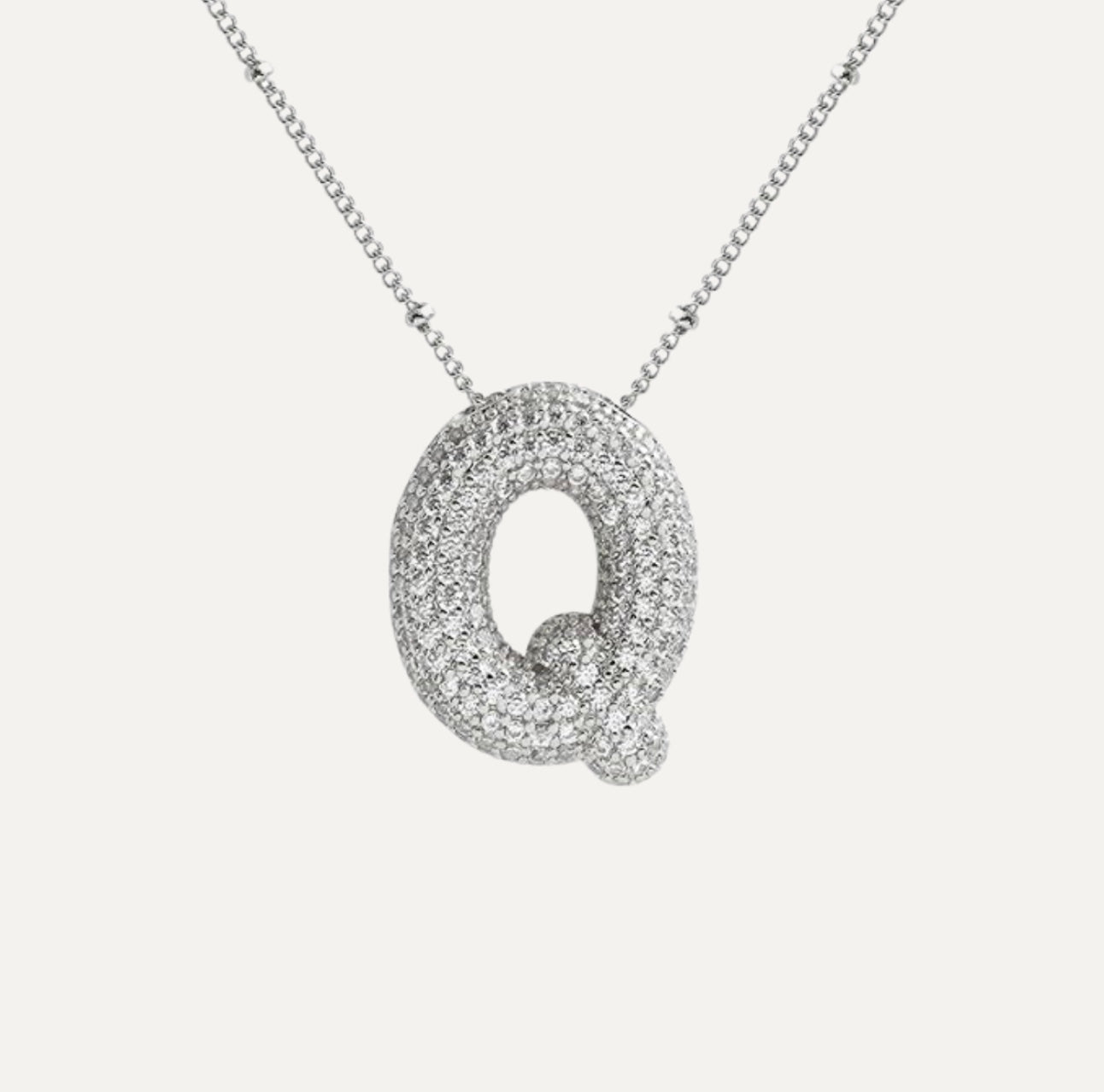 Ladies' Necklace – Initial Pendant – Sparkling Stones – Refined Chain Necklace – Statement Jewellery