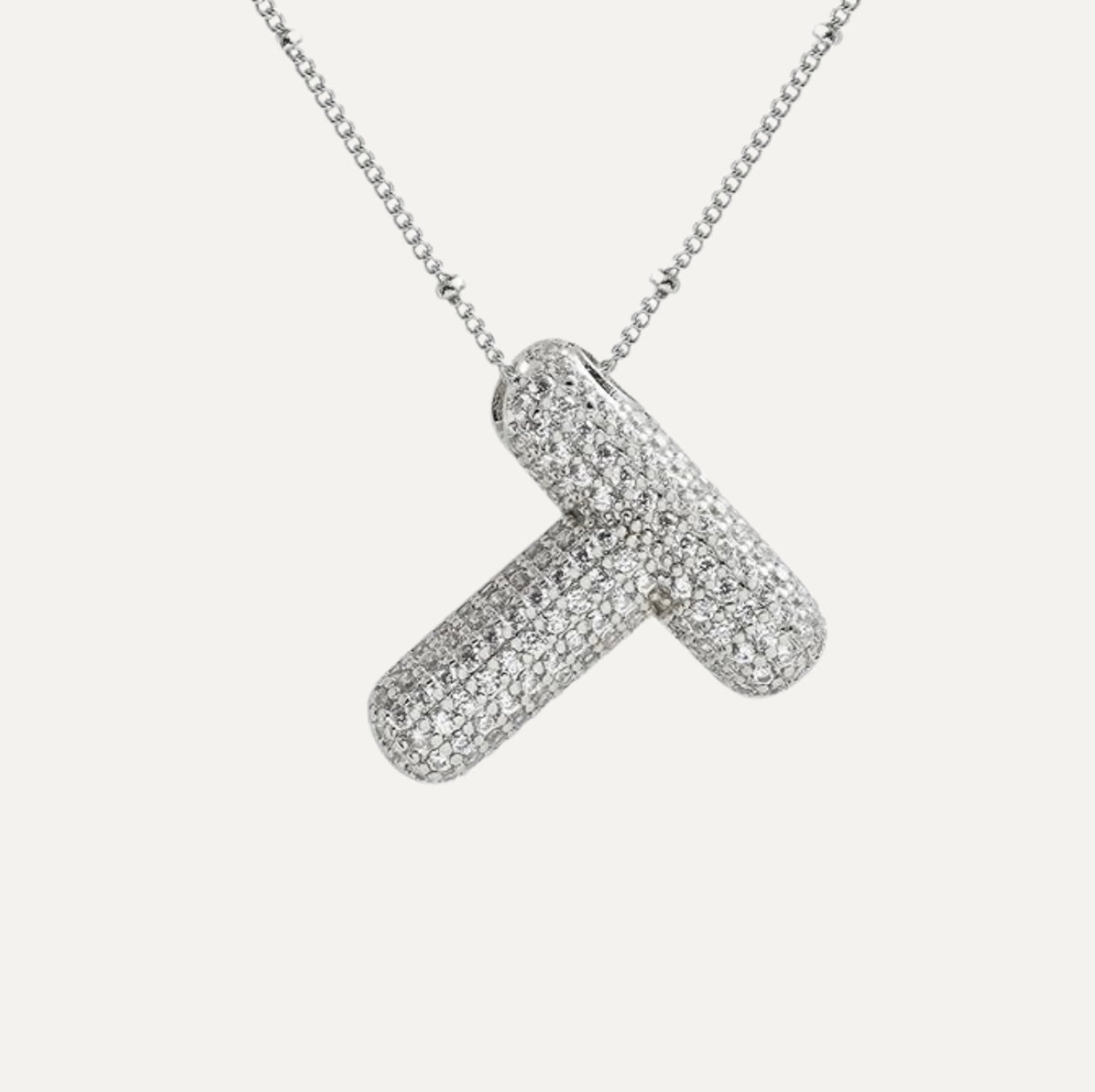 Ladies' Necklace – Initial Pendant – Sparkling Stones – Refined Chain Necklace – Statement Jewellery