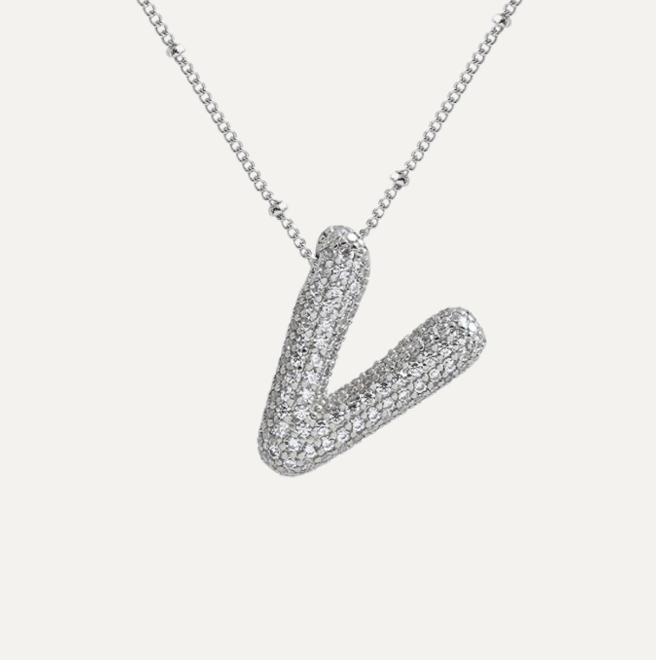Ladies' Necklace – Initial Pendant – Sparkling Stones – Refined Chain Necklace – Statement Jewellery