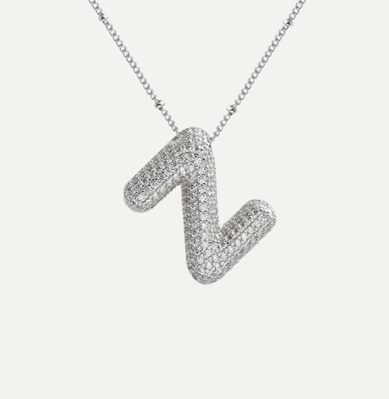 Ladies' Necklace – Initial Pendant – Sparkling Stones – Refined Chain Necklace – Statement Jewellery