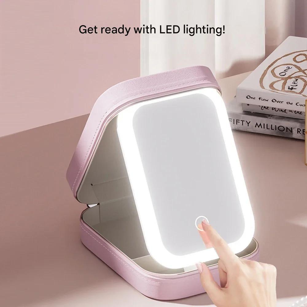 Compact Illuminated Make-up Organizer for On-the-Go - Liora