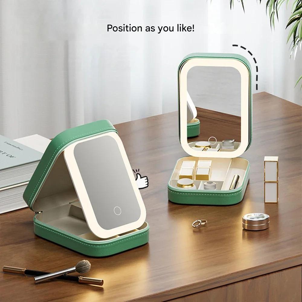 Compact Illuminated Make-up Organizer for On-the-Go - Liora