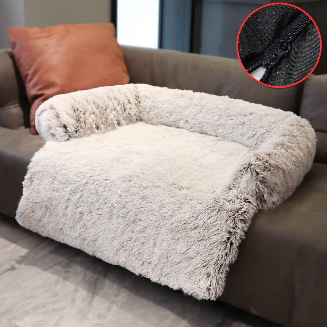 Winter Luxury Dog Sofa Bed - PawLounge Snowflake Edition