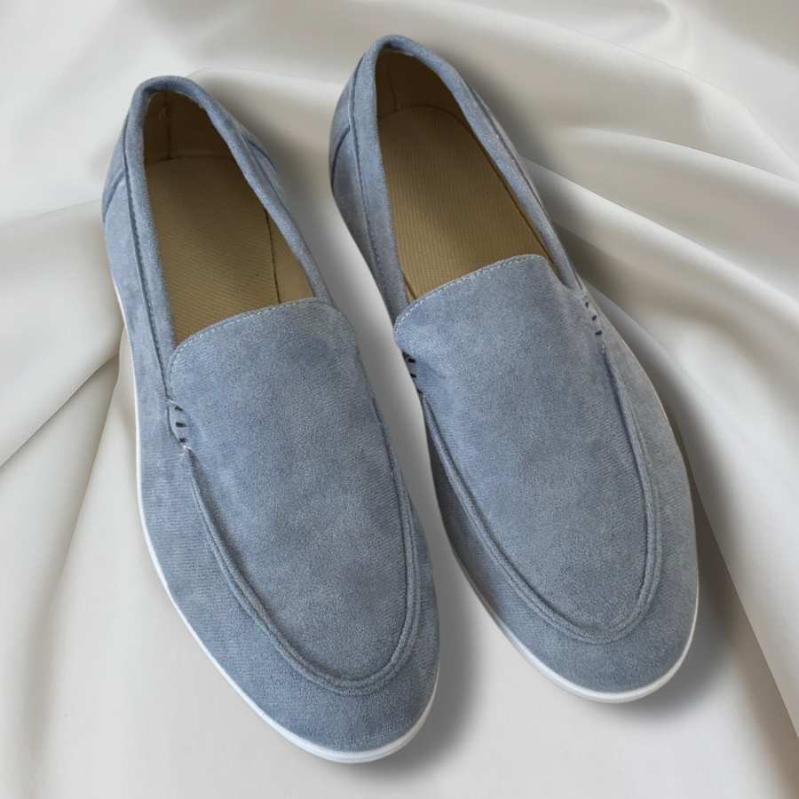 Men's Suede Loafers - Breathable Slip-On Model - Comfortable Fit