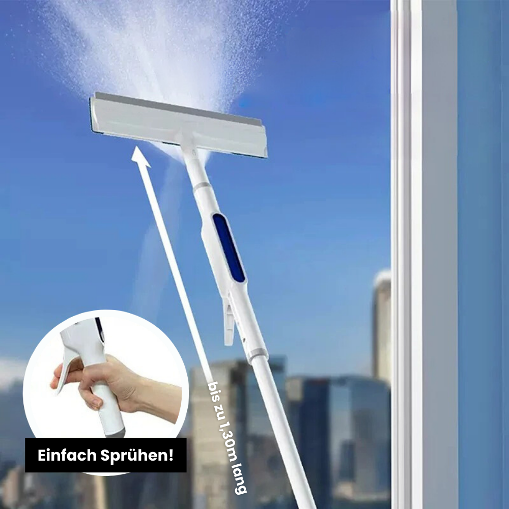 3-in-1 Rotatable Window Cleaner with Telescopic Handle and Spray Function