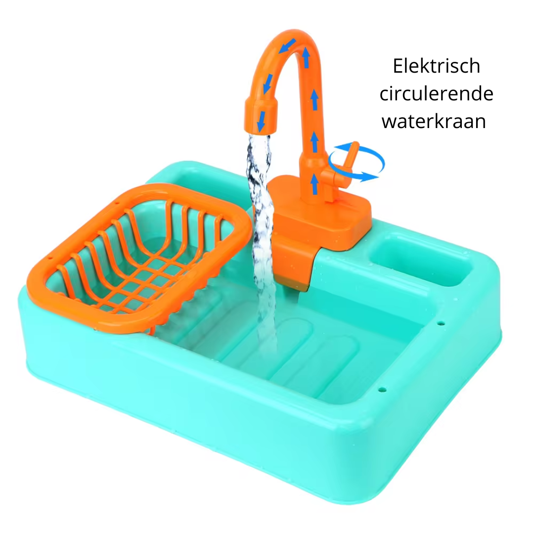 Mini Chef Sink Playset – With Running Tap and Toy Vegetables