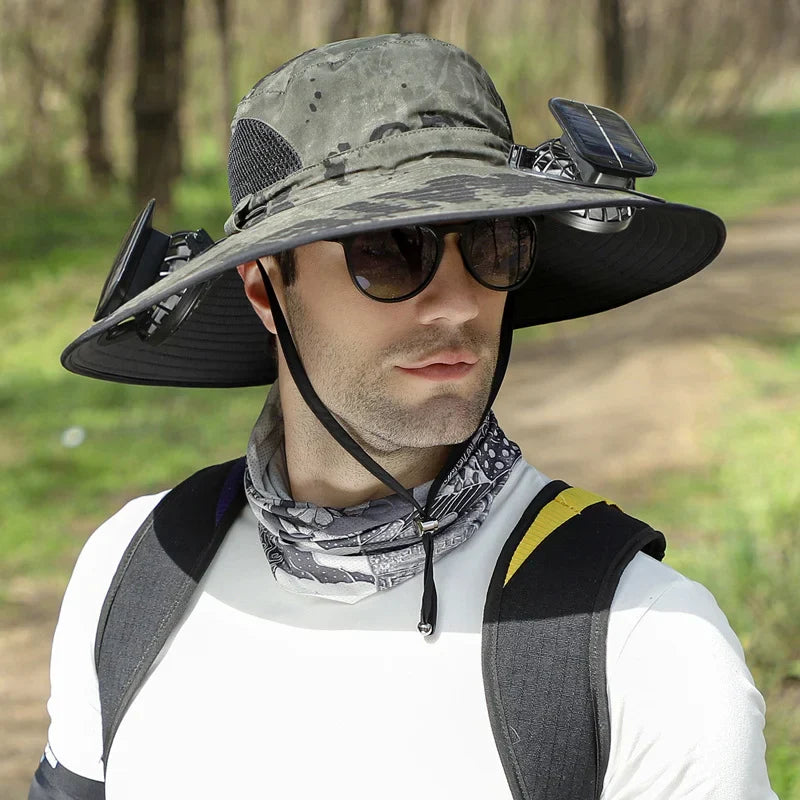 SunAura Solar Cooling Cap | Dual power adjustable cooling cap with UV protection