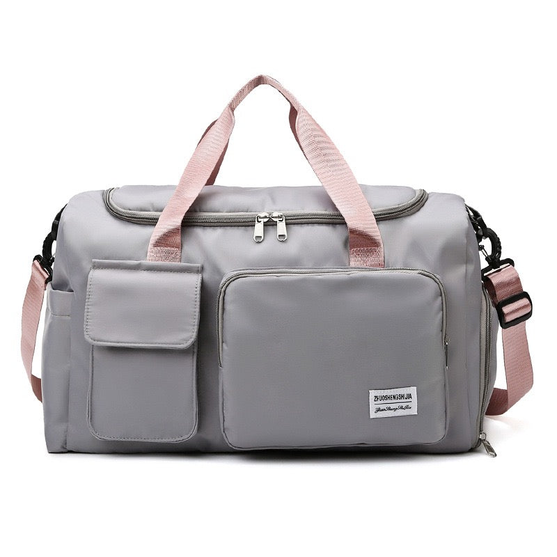 Multi-Pocket Travel Bag, Sports and Gym Duffle with Separate Shoe Compartment