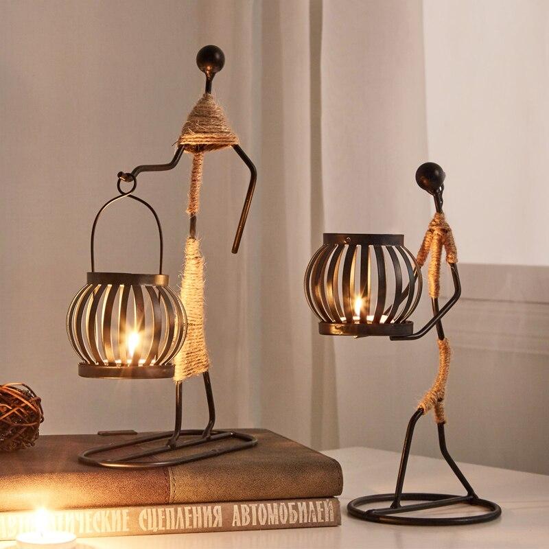 Rustic Lantern Figures Candle Holders - Stylish Ambient Lighting
