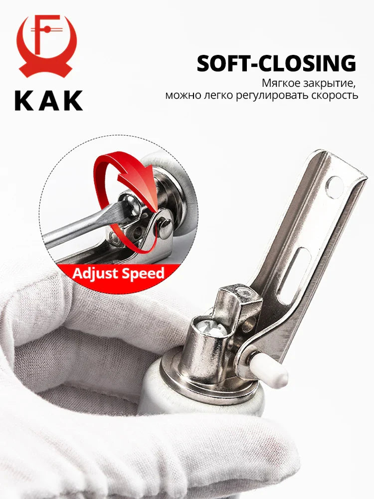 KAK Soft Closing Automatic Door Closer - 35KG Pneumatic, Adjustable Speed, Positioning Door Stopper, Protective Hardware