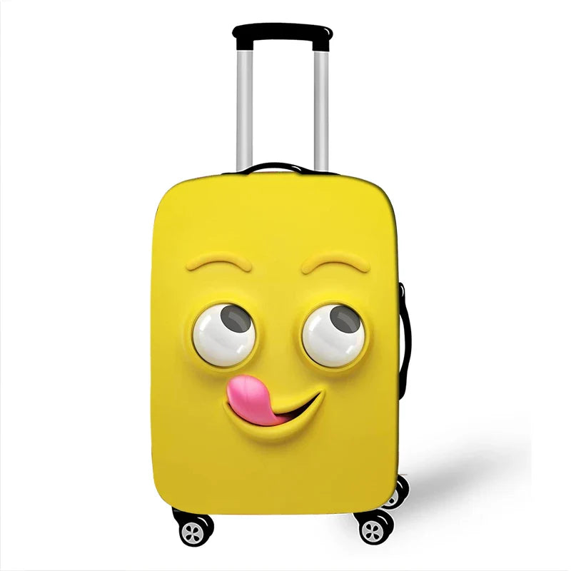 Funny Expression Luggage Cover – Protective Travel Cover for Suitcases from 18-32 Inches