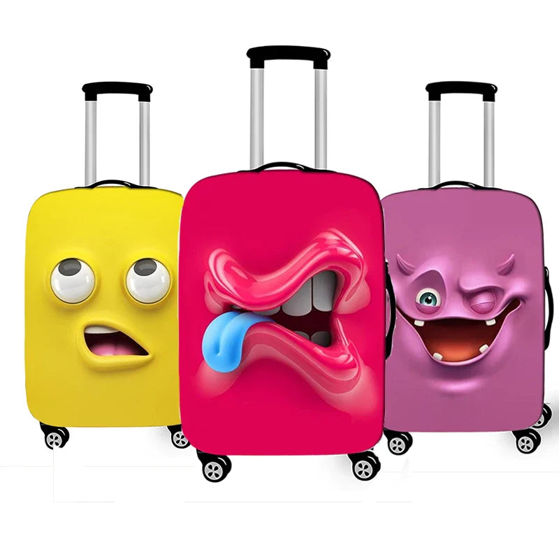 Funny Expression Luggage Cover – Protective Travel Cover for Suitcases from 18-32 Inches