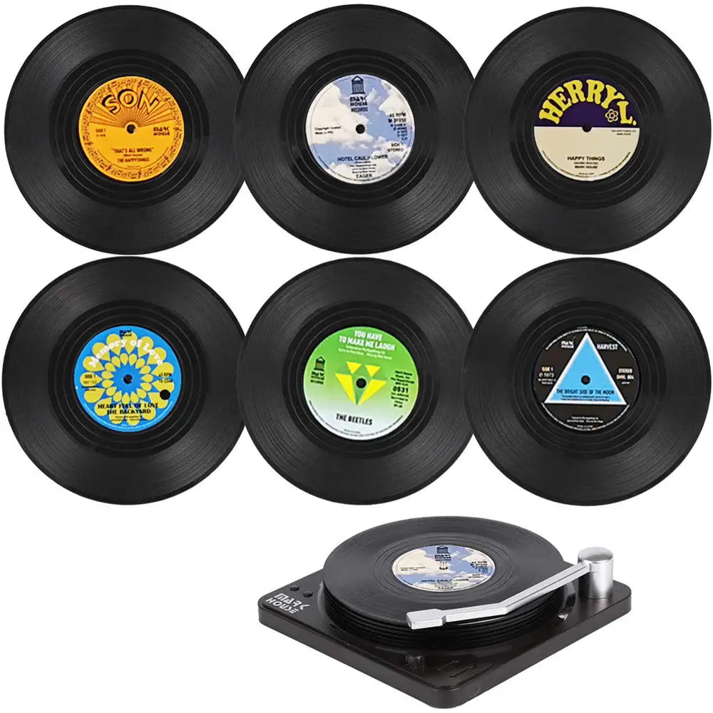 Retro Vinyl Coasters Set - Protect Your Furniture with Musical Style